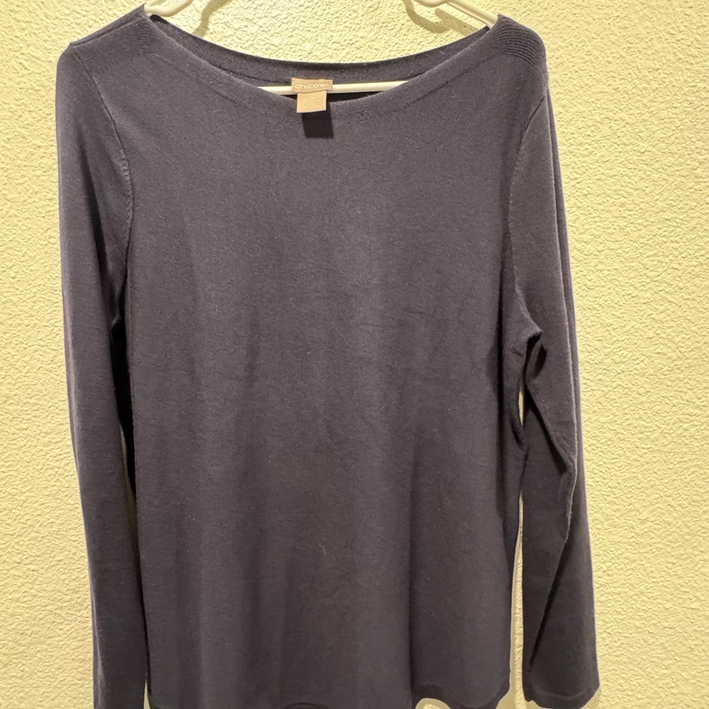 Chicos SZ1 Women's Navy Long Sleeve Top